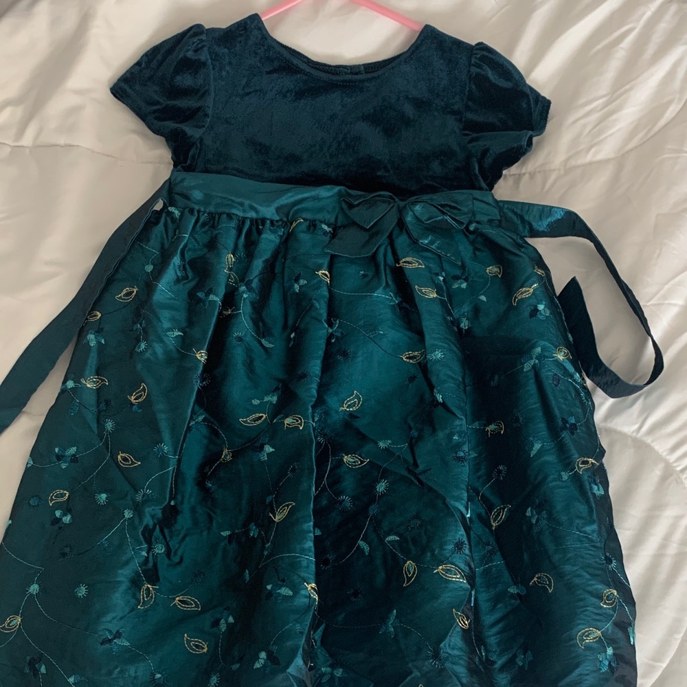 Kids Good Lad Dark Teal and Gold Formal Dress